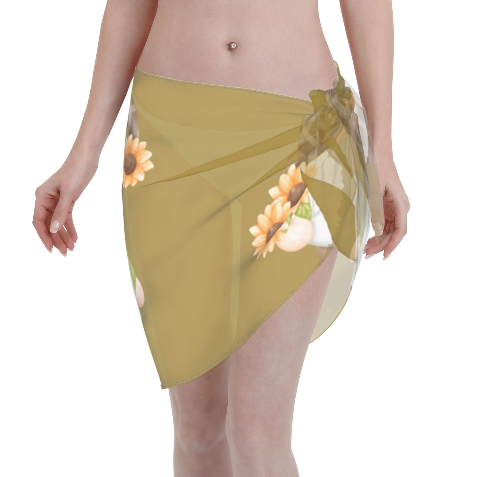 Adobk Sunflower Gnomes Swimsuit Coverups For Women Beach Bikini Short