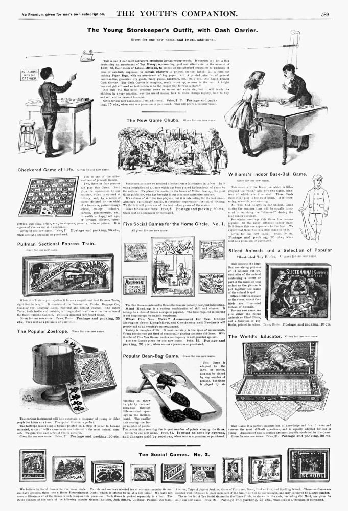 Advertisement Toys 1890 Namerican Magazine Advertisements For