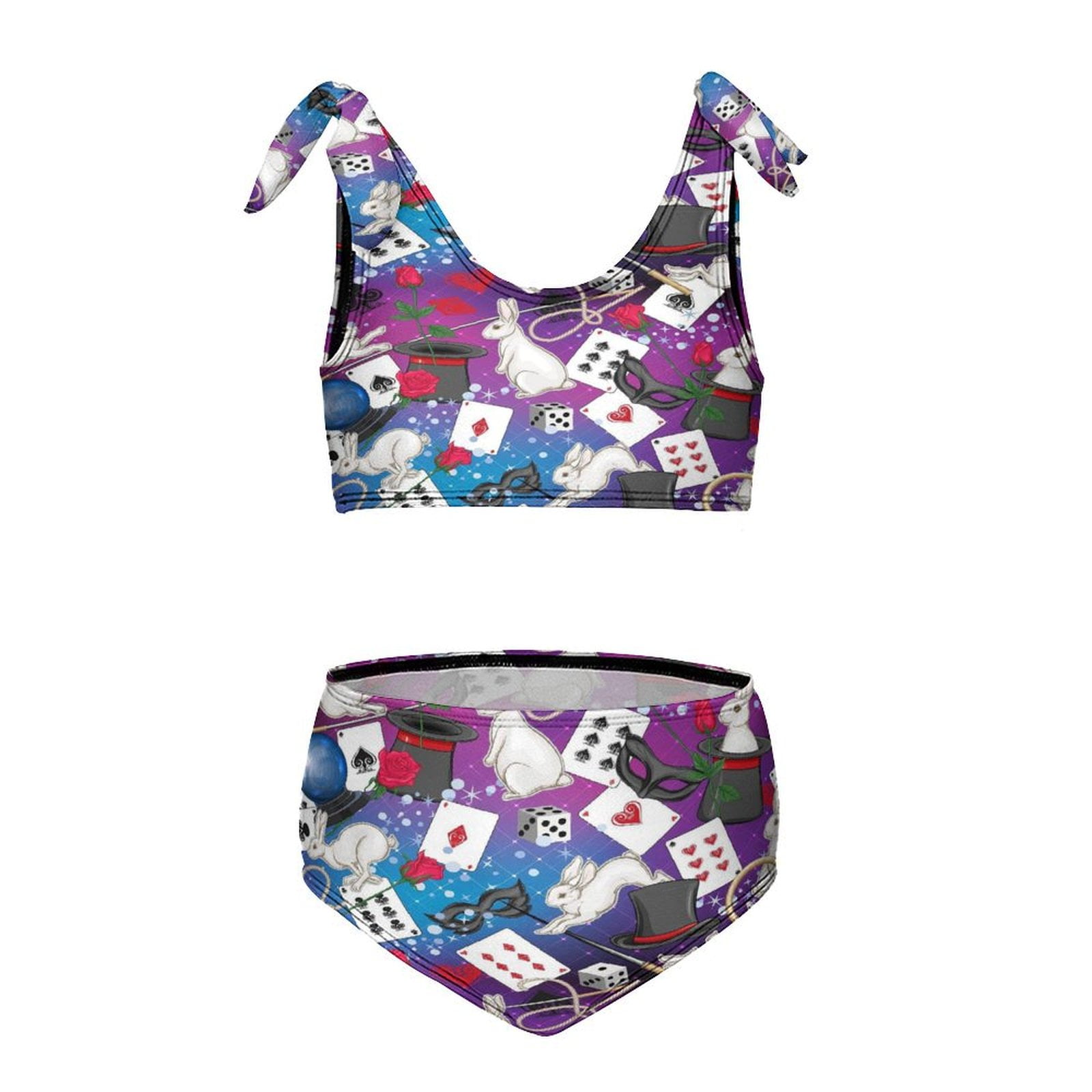 Alice Wonderland Cards Girl S Piece Bikini Set Beach Sport Swimsuit Swimwear Y Cm