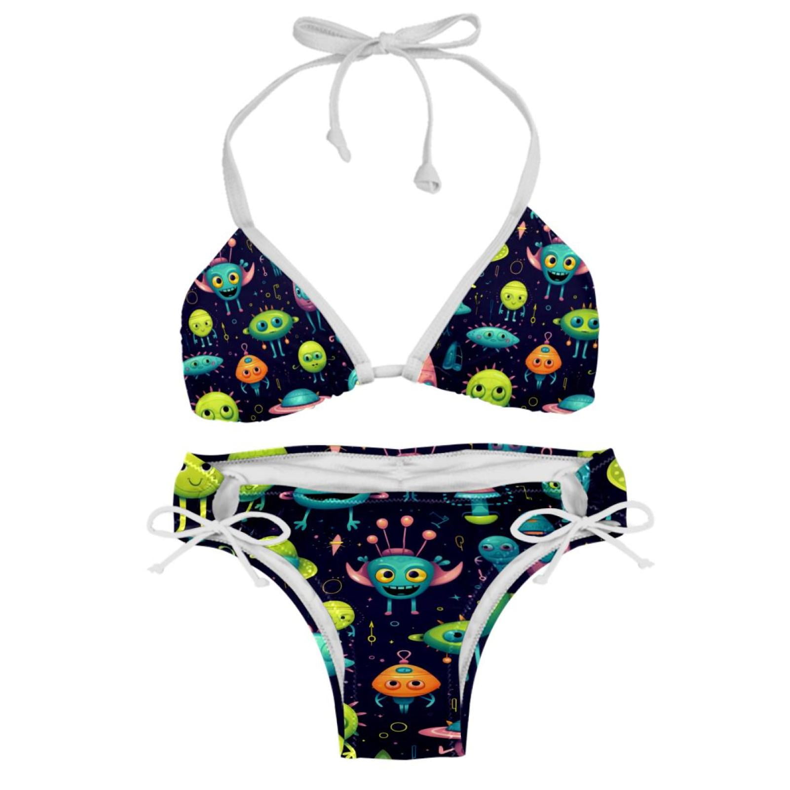 Alien Detachable Sponge Adjustable Strap Bikini Set Two Pack Swimsuits