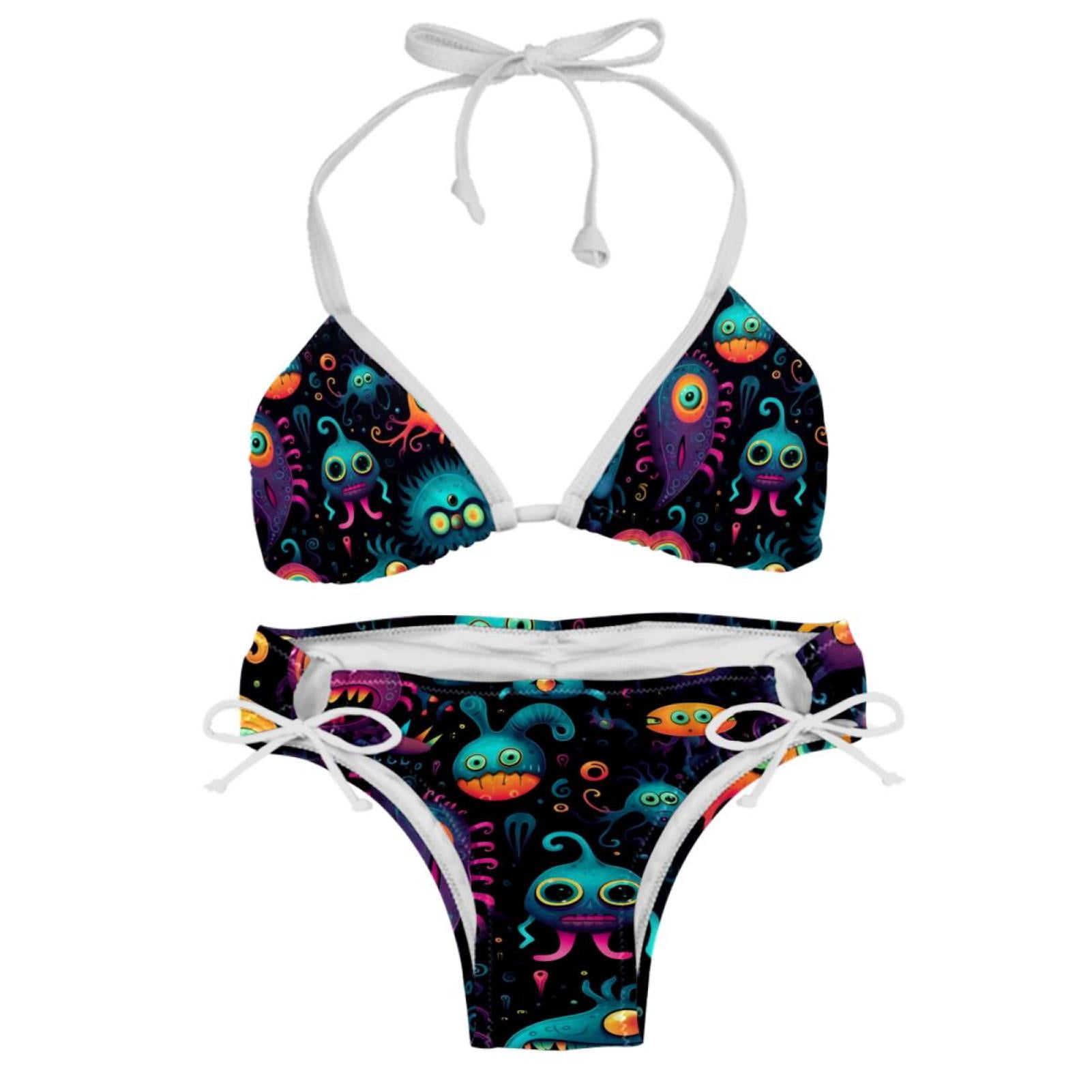 Alien Detachable Sponge Adjustable Strap Bikini Set Two Pack Swimsuits