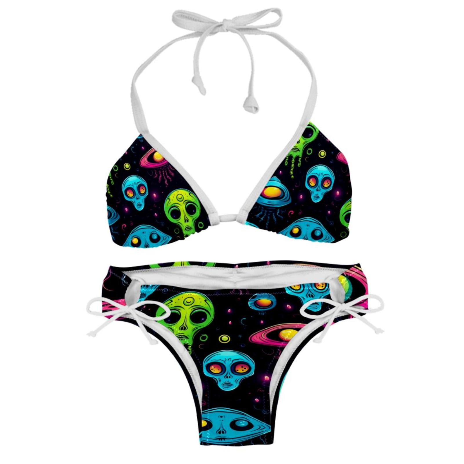 Alien Detachable Sponge Adjustable Strap Bikini Set Two Pack For