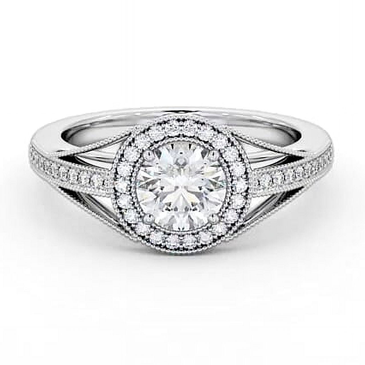 Alpha Jewel White Gold Over 14K Silver Diamond Ring 1 5 Ct Round