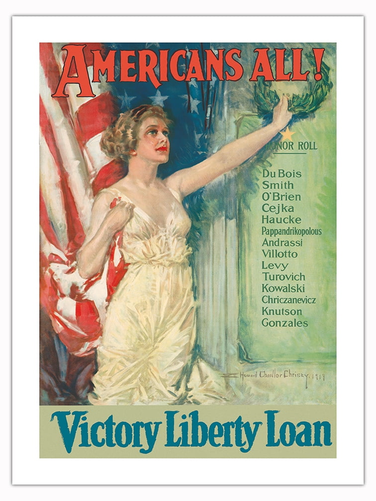 Americans All Victory Liberty Loan Vintage War Poster By Howard