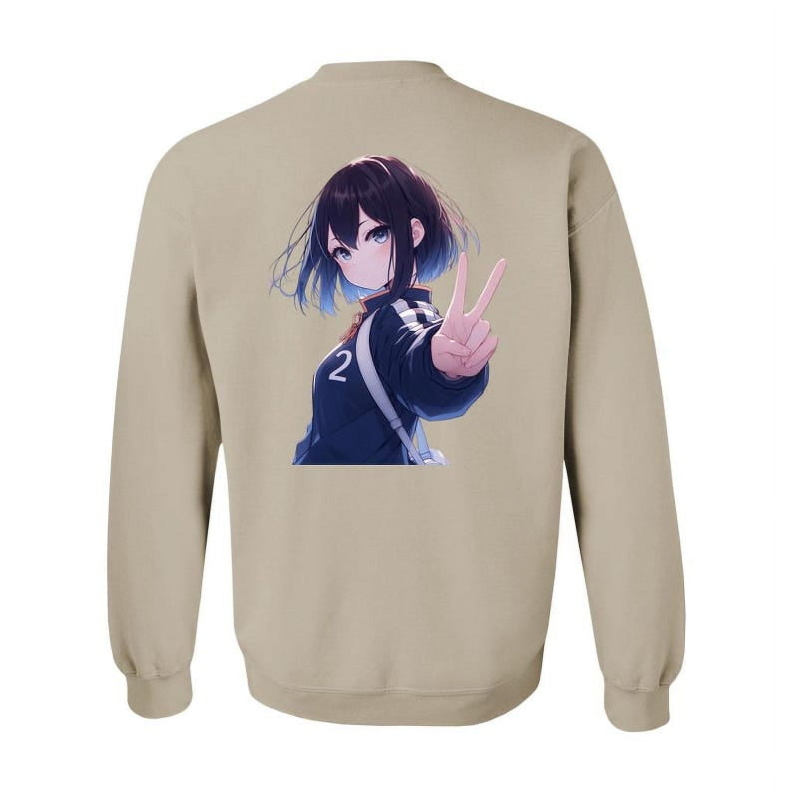 Anime Girl Printed Sweatshirt Japanese Anime Fashion Manga Clothing