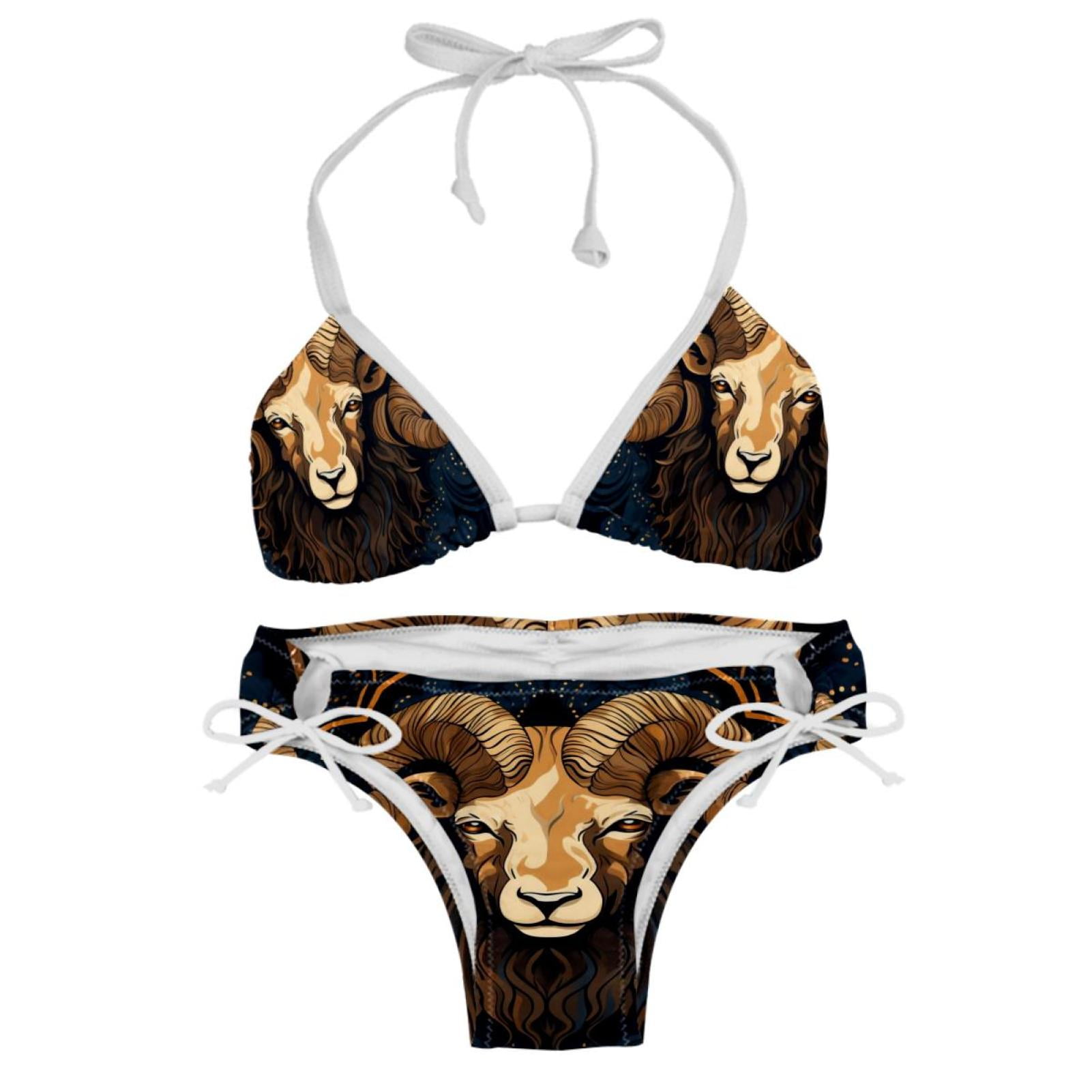 Aries Constellation Detachable Sponge Adjustable Strap Bikini Set Two
