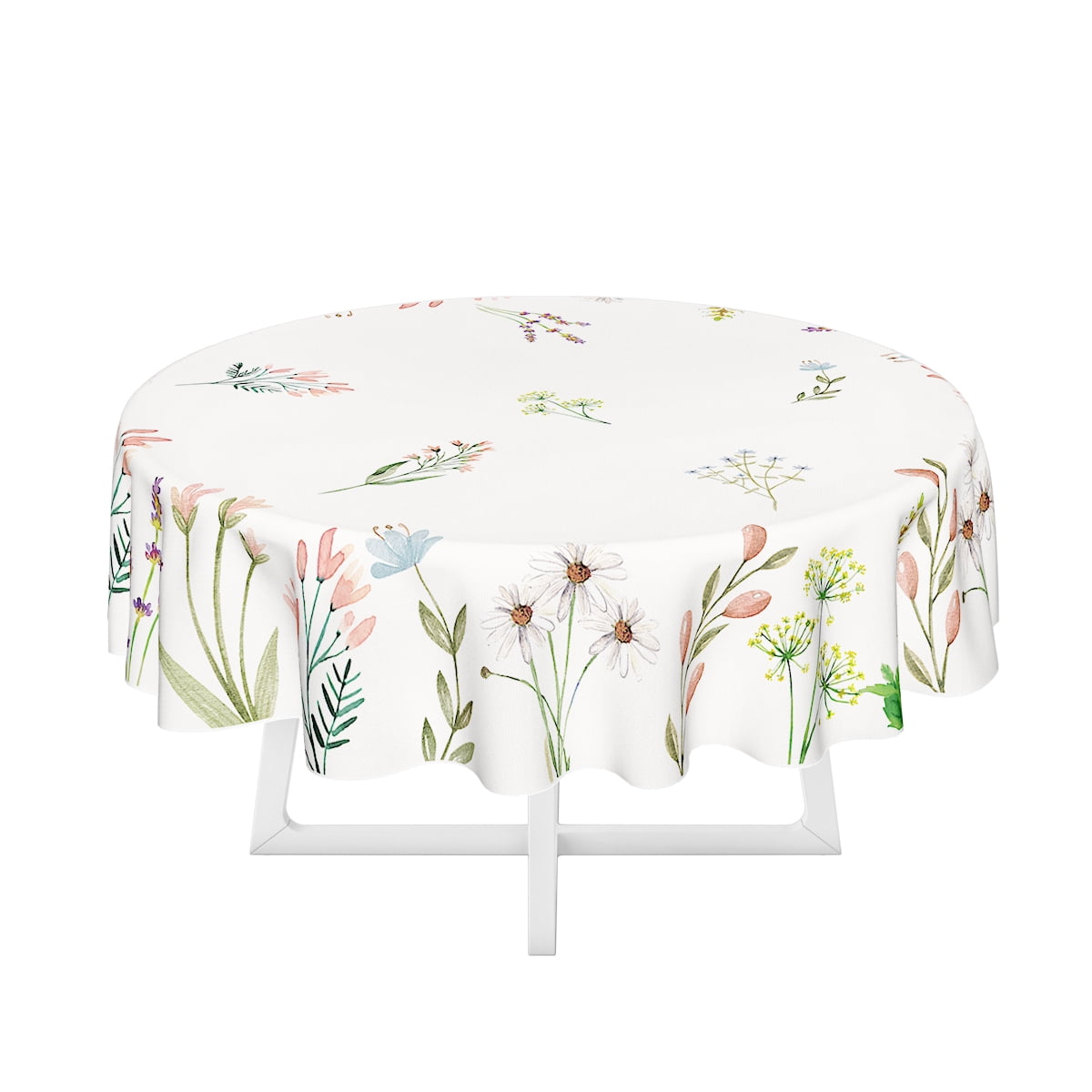 Artoid Mode Blooming Floral Wild Flowers Spring Tablecloth Round