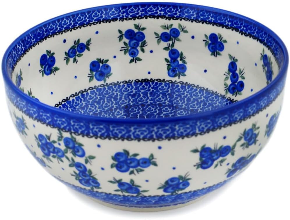 Authentic Polish Pottery Mixing Bowl Serving Bowl Inch Signature