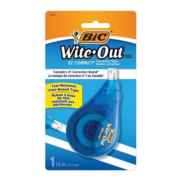 BIC Wite-Out Brand EZ Correct Correction Tape, 39.3 Feet, 1-Count Pack of White Correction Tape - real estate office supplies