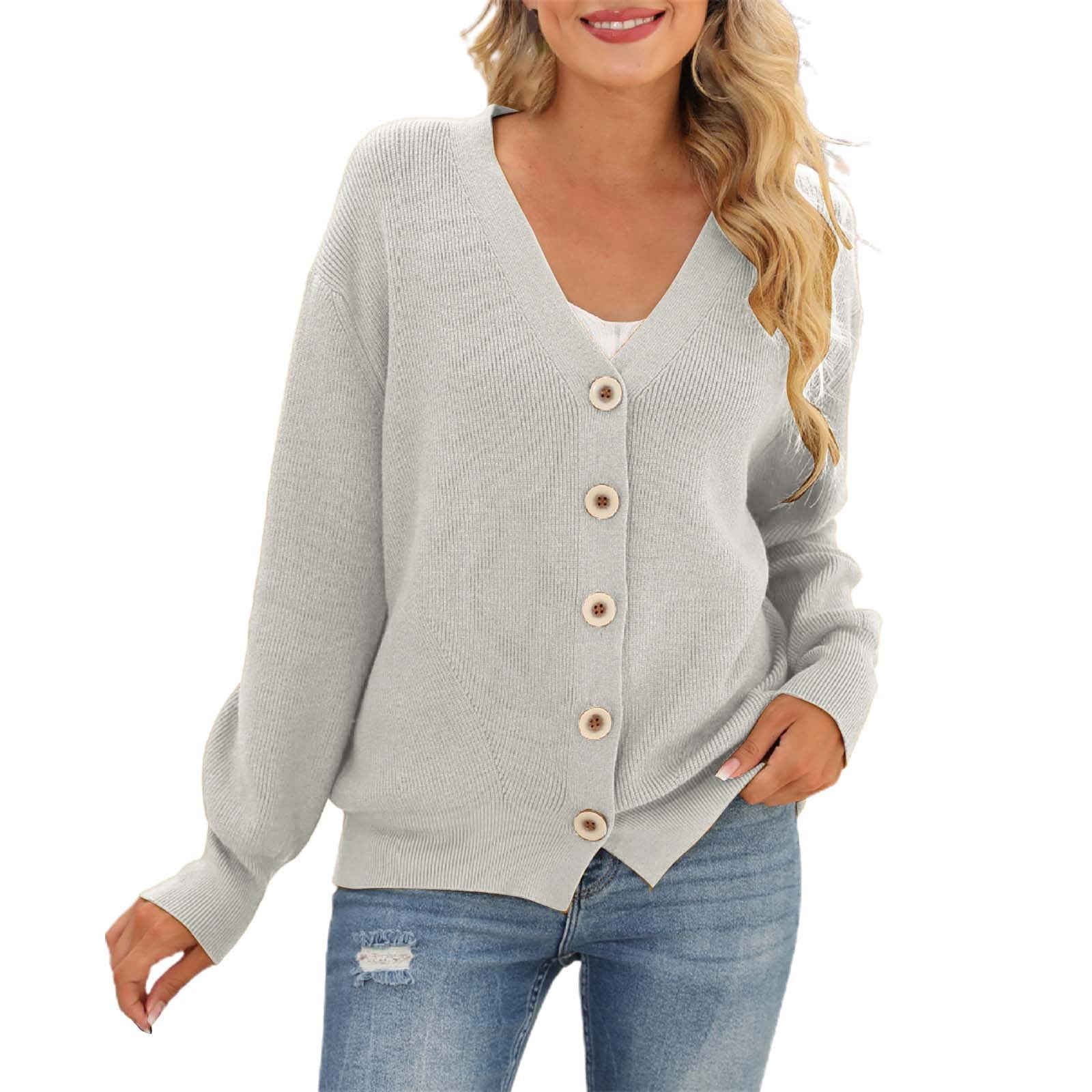 Baberdicy Cardigan Sweaters For Women Women Casual V Neck Long Sleeve