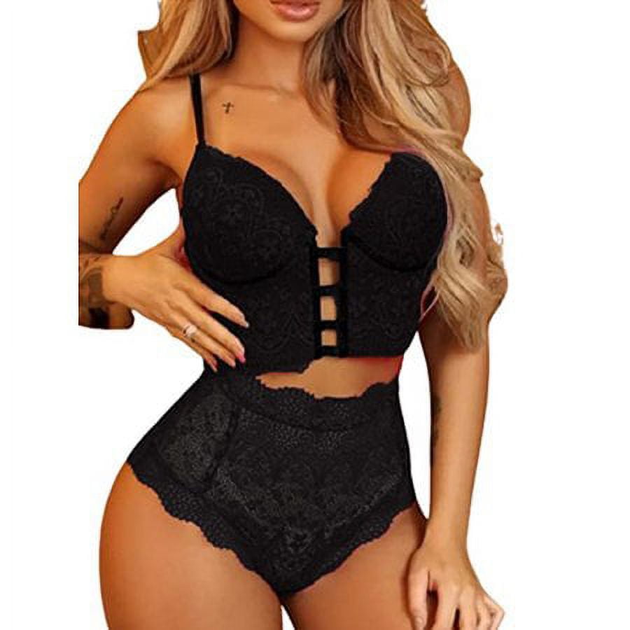 Babibeauty Sexy Lingerie For Women High Waist Bra And Panty Set Strappy