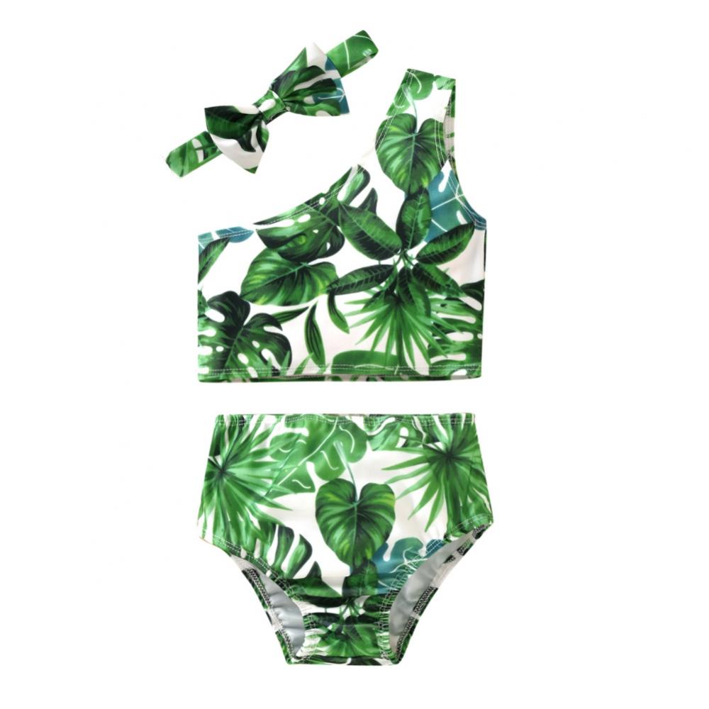 Baby Girls Pcs Bikini Swimsuits Halter Tube Top Floral Bottom Bowknot Bathing Suits Beach