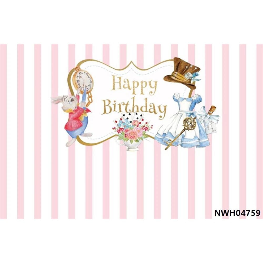 Baby Shower Backdrops Blue Sky White Clouds Bear Hot Air Balloon Stripes Customized Photography