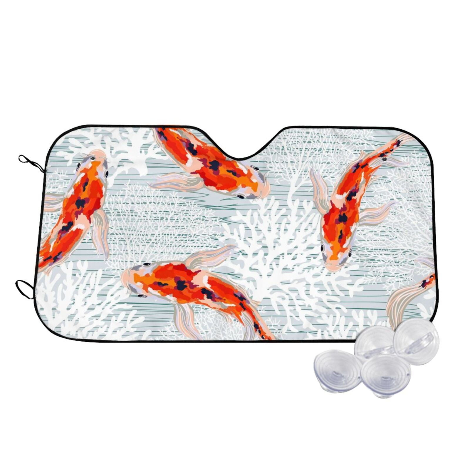 Balery Koi Fish Corals Spring Summer Windshield Sun Shade Car Front