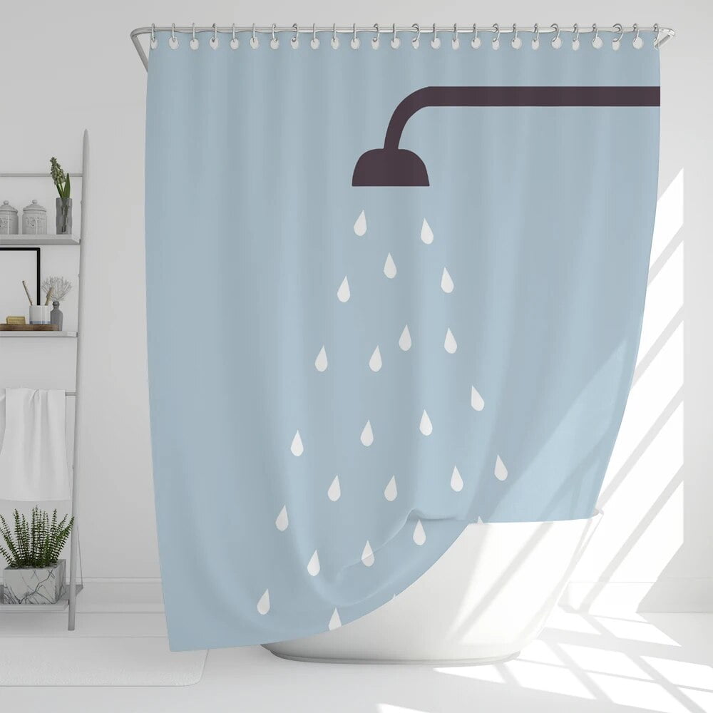 Bathroom Nordic Wind Geometry Shower Curtain Shower Head Abstract