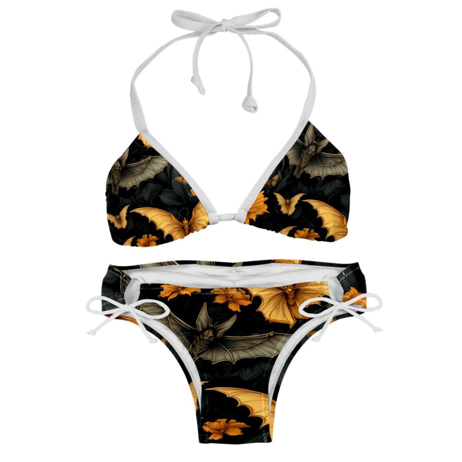 Bats Detachable Sponge Adjustable Strap Bikini Set Two Pack