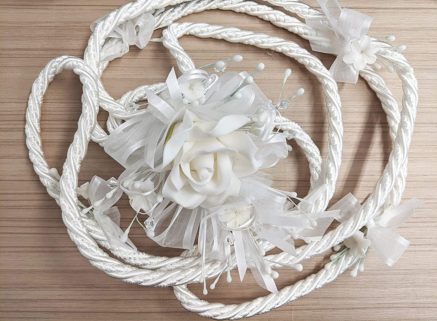 Beautiful Pure All White Intertwine Embellishment Accent Rope Migajon