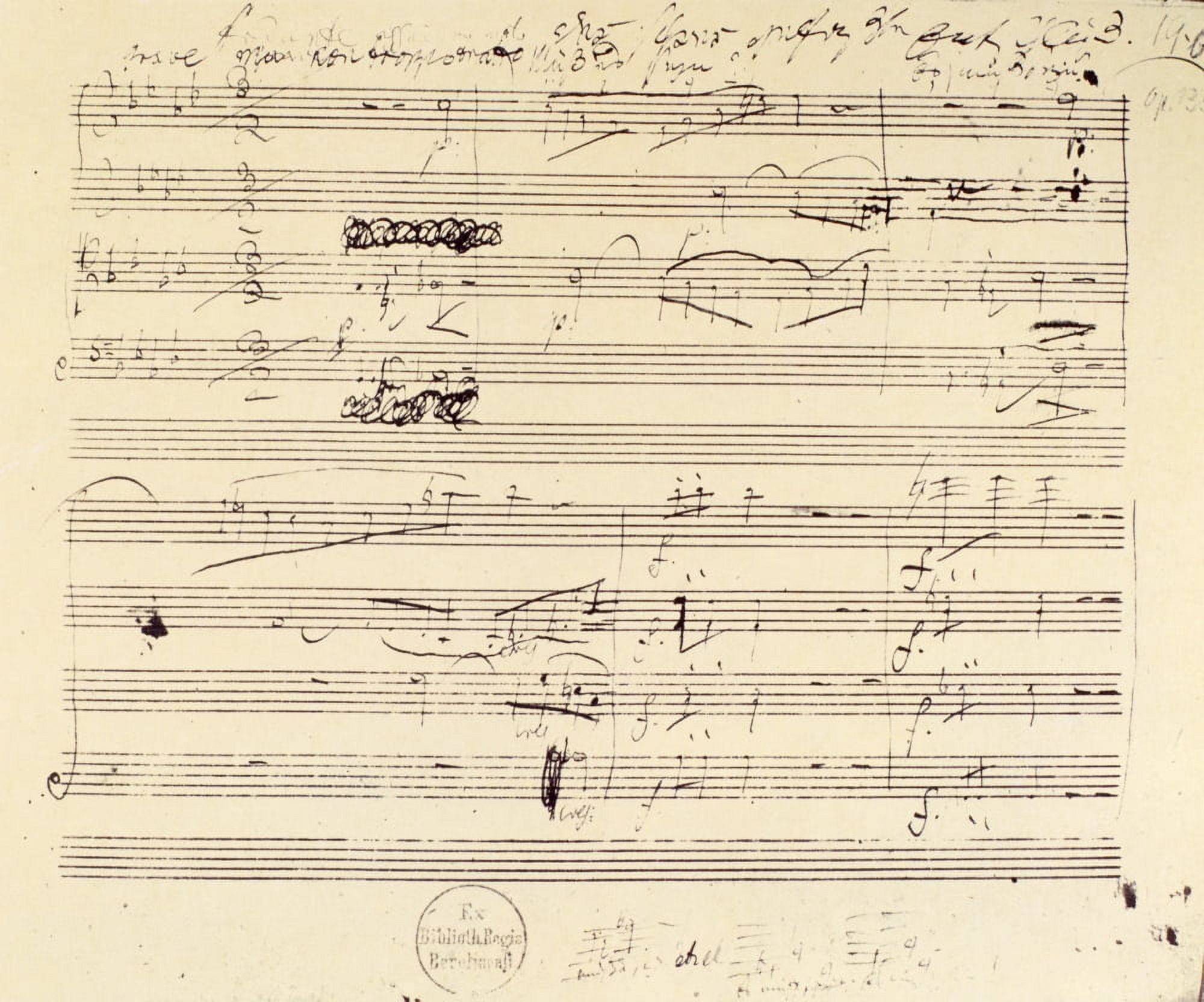 Beethoven Manuscript Nmanuscript Page From Ludwig Van Beethoven