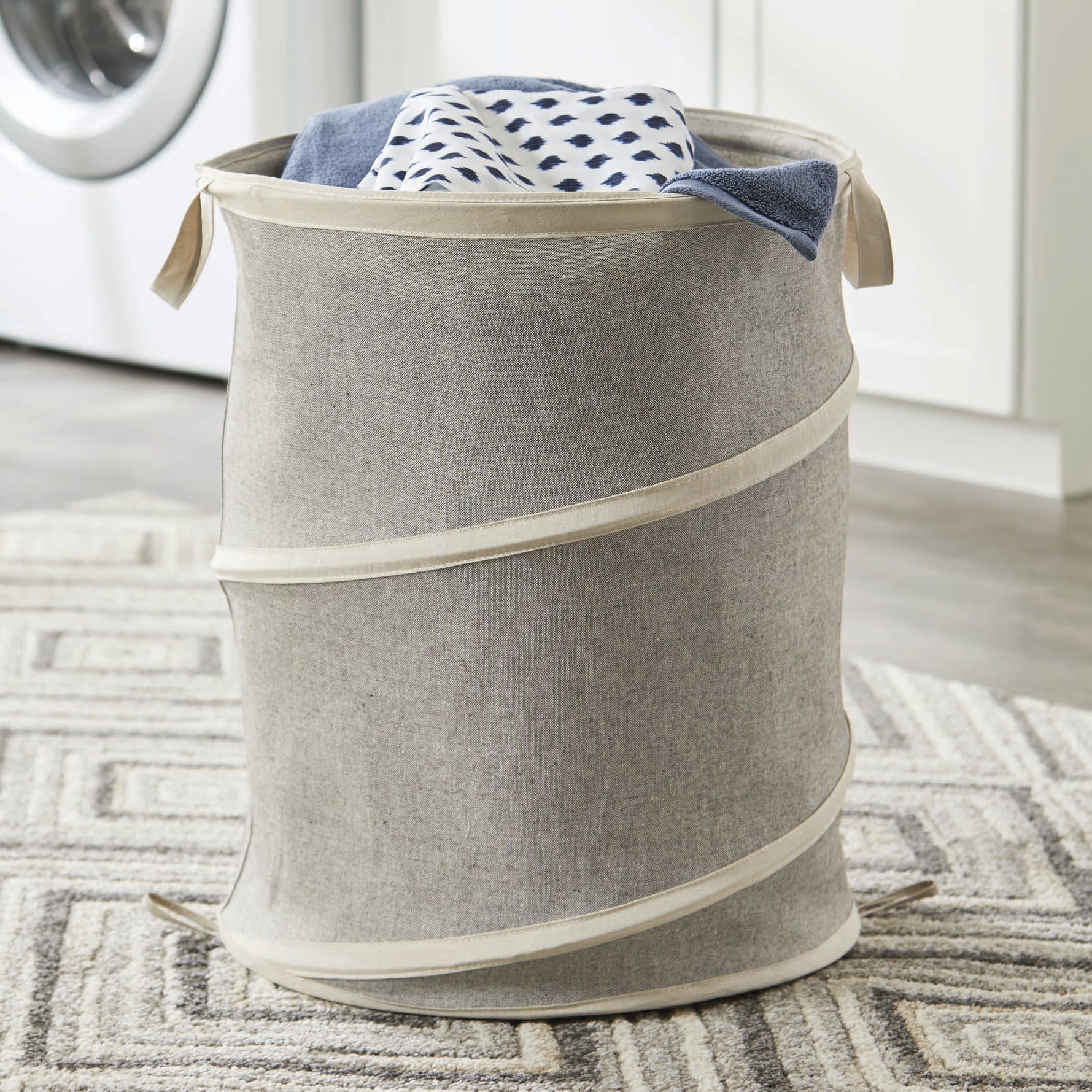 Better Homes Gardens Charleston Collection Grey Spiral Pop Up Hamper