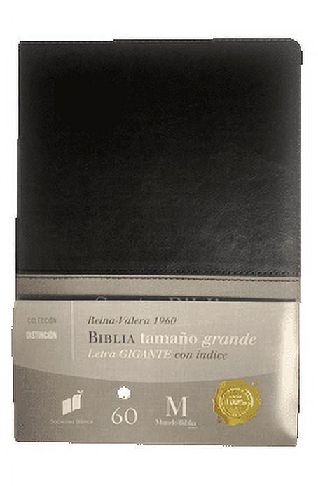 Biblia Rvr Letra Gigante Piel Negro Gris Con Ndice Walmart