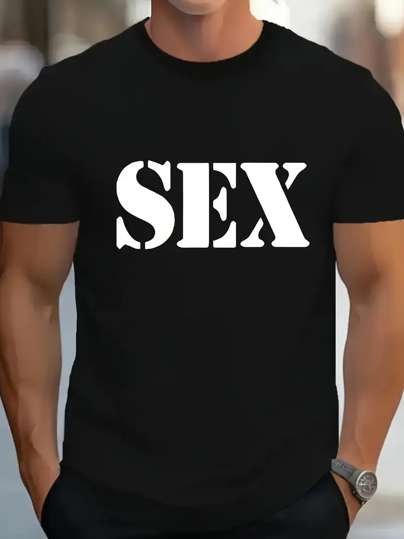 Bold SEX Letter Print 100 Cotton T Shirt For Men Women Casual