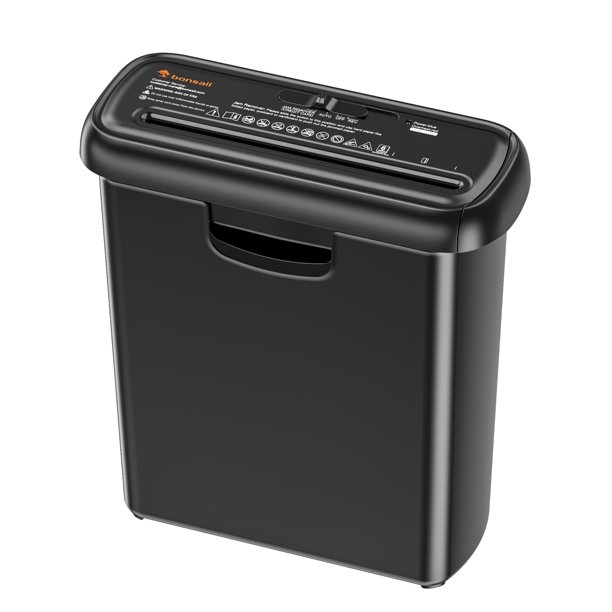 Bonsaii 6-Sheet Strip Cut Paper Shredder S123-A Light Duty Shredder with 2.4 gal Wastebasket - real estate office supplies