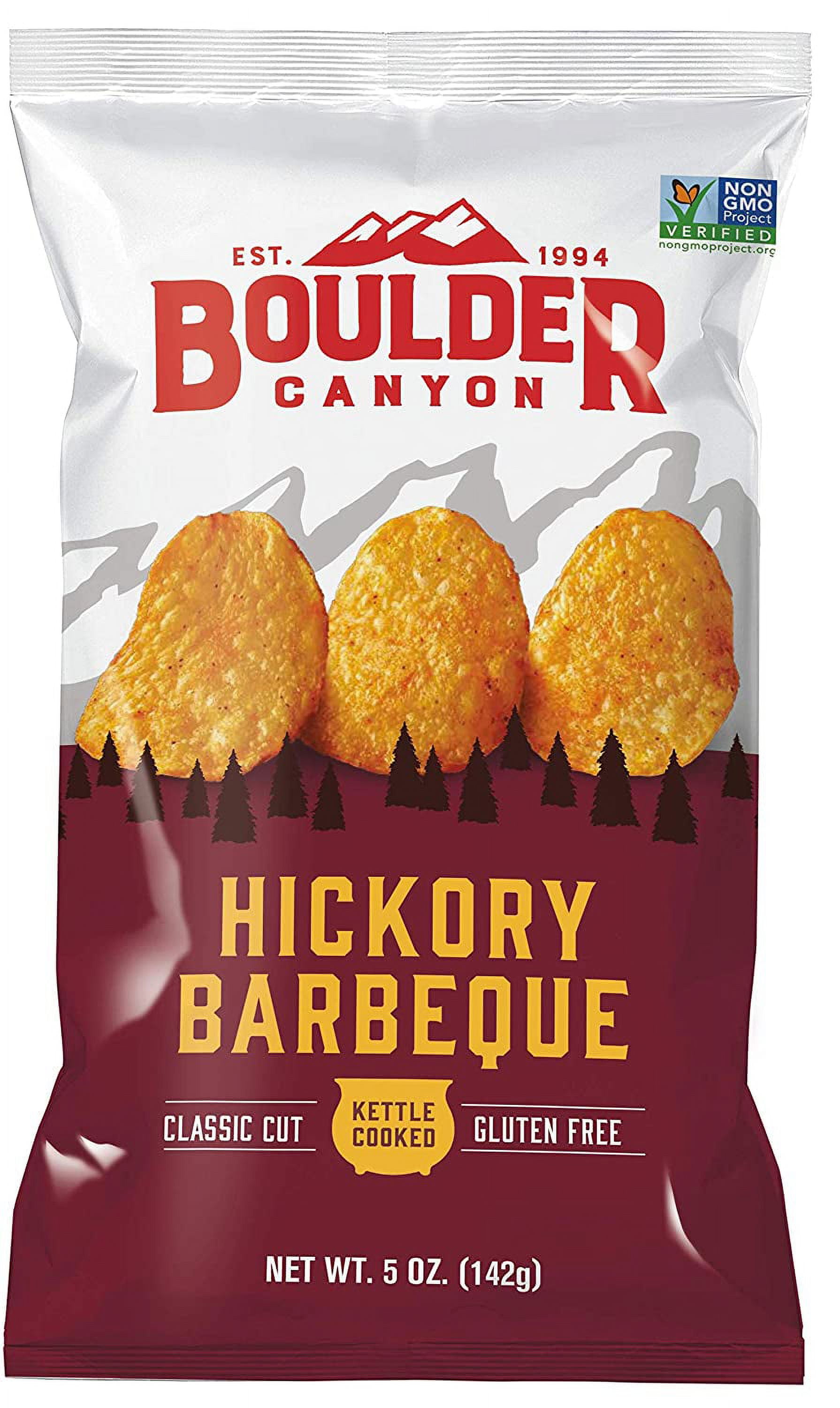 Boulder Canyon Potato Chips Kettle Style Hickory Barbeque 5 Oz