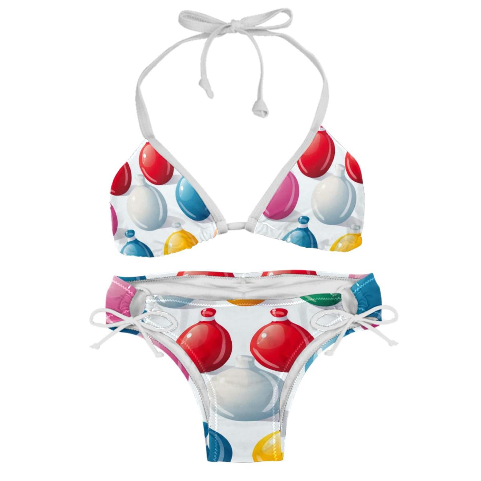 Bowling Adjustable Strap Detachable Sponge Bikini Set Two Pack For