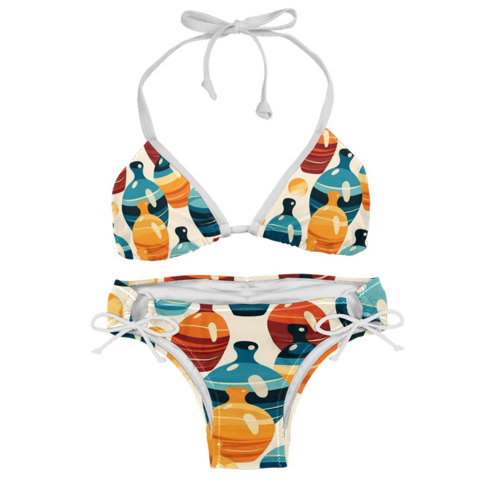 Bowling Detachable Sponge Adjustable Strap Bikini Set Two Pack Swimsuit