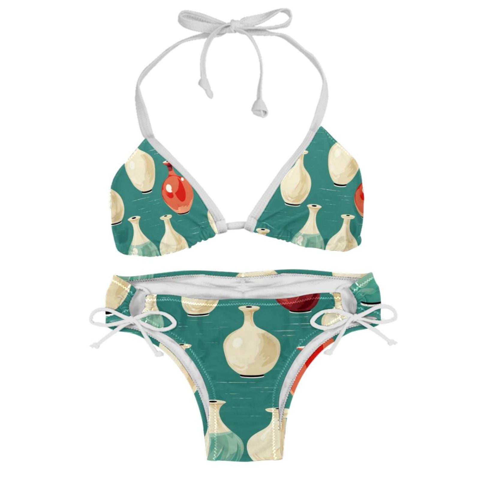 Bowling Detachable Sponge Adjustable Strap Bikini Set Two Pack Swimsuit