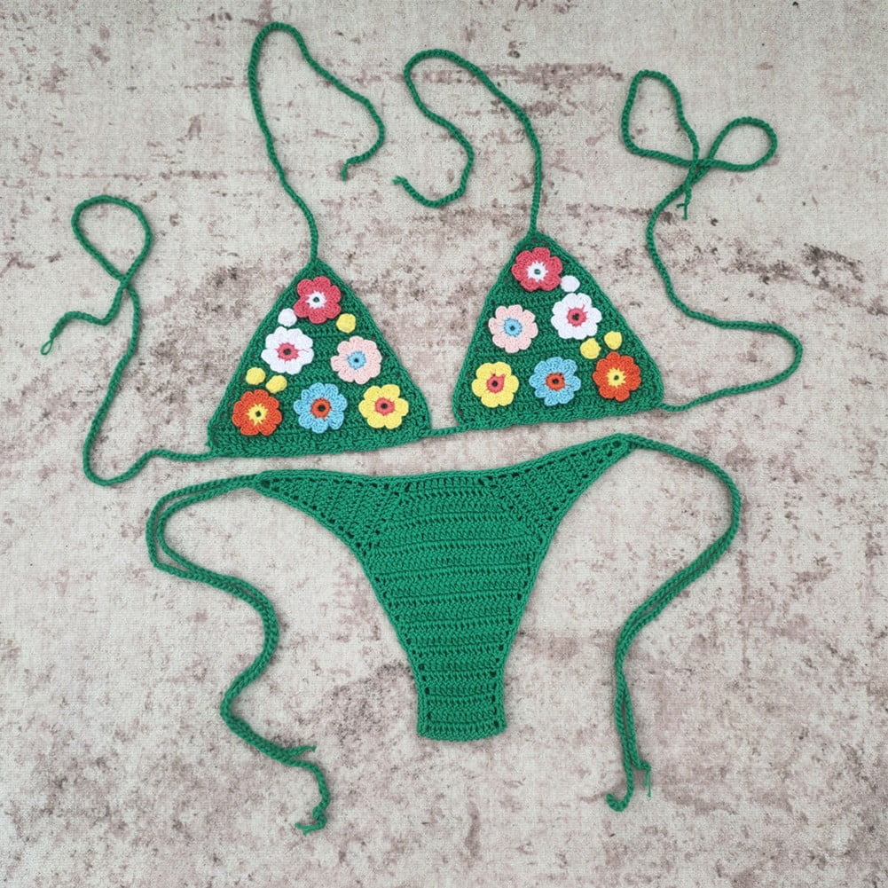 Brazil Hand Crochet Bikini Set Women Swimwear Bohemian Suit Swimsuit