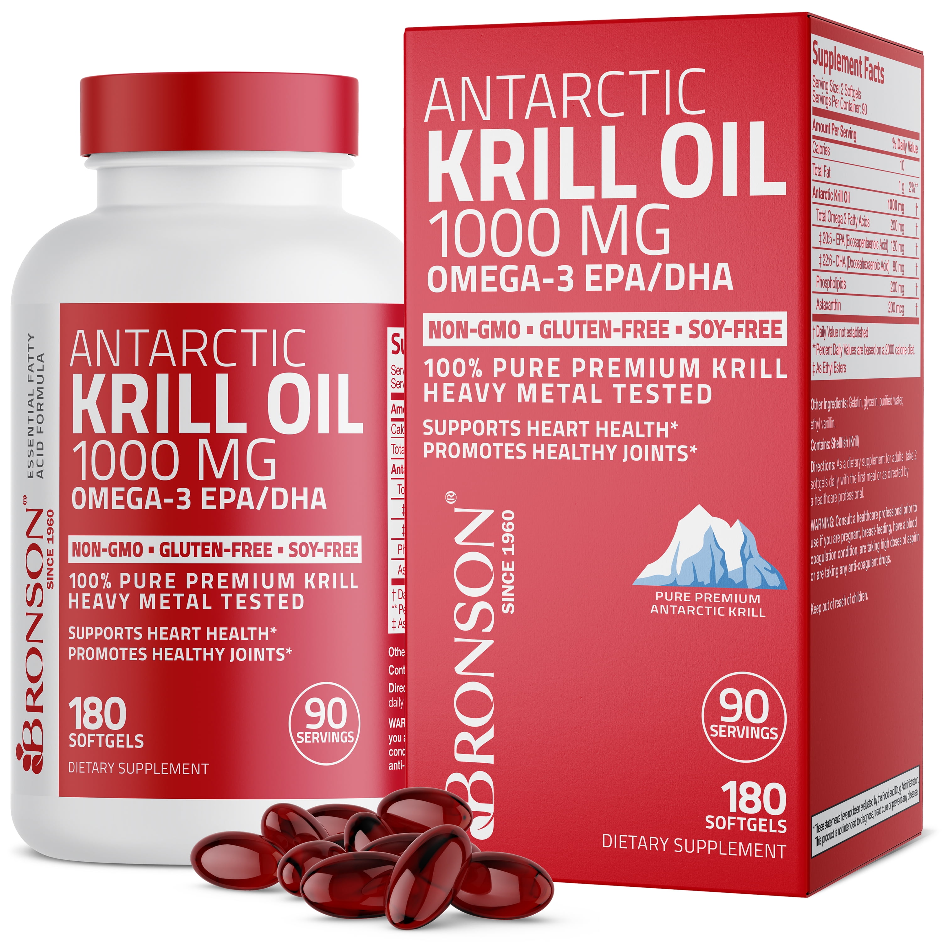 Bronson Pure Premium Antarctic Krill Oil Mg W Omega S Astaxanthin