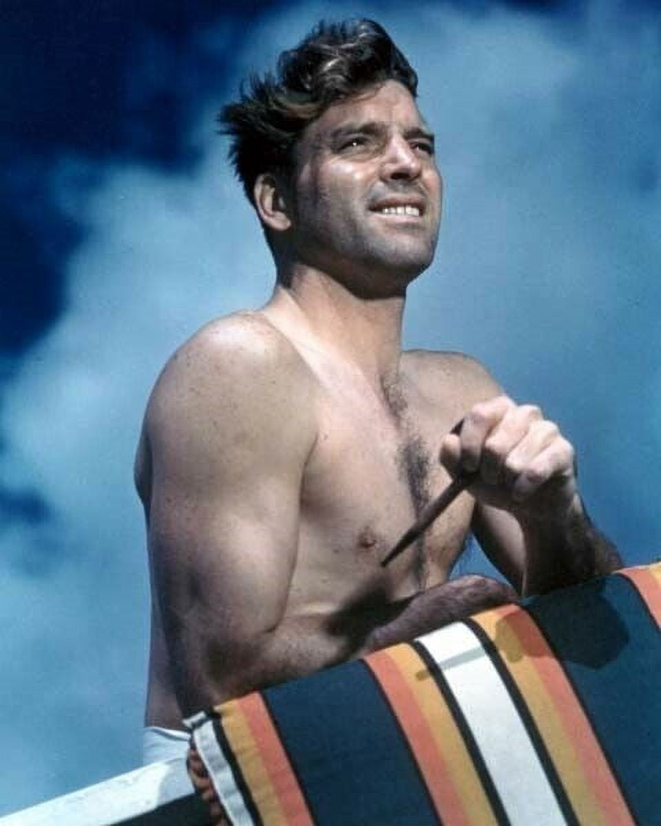 Burt Lancaster 1950s Beefcake Bare Chested Pose In Swim Shorts 24x36