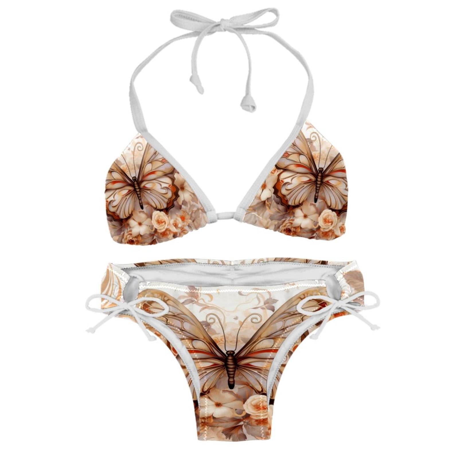 Butterfly Fission Diagram Detachable Sponge Adjustable Strap Bikini Set