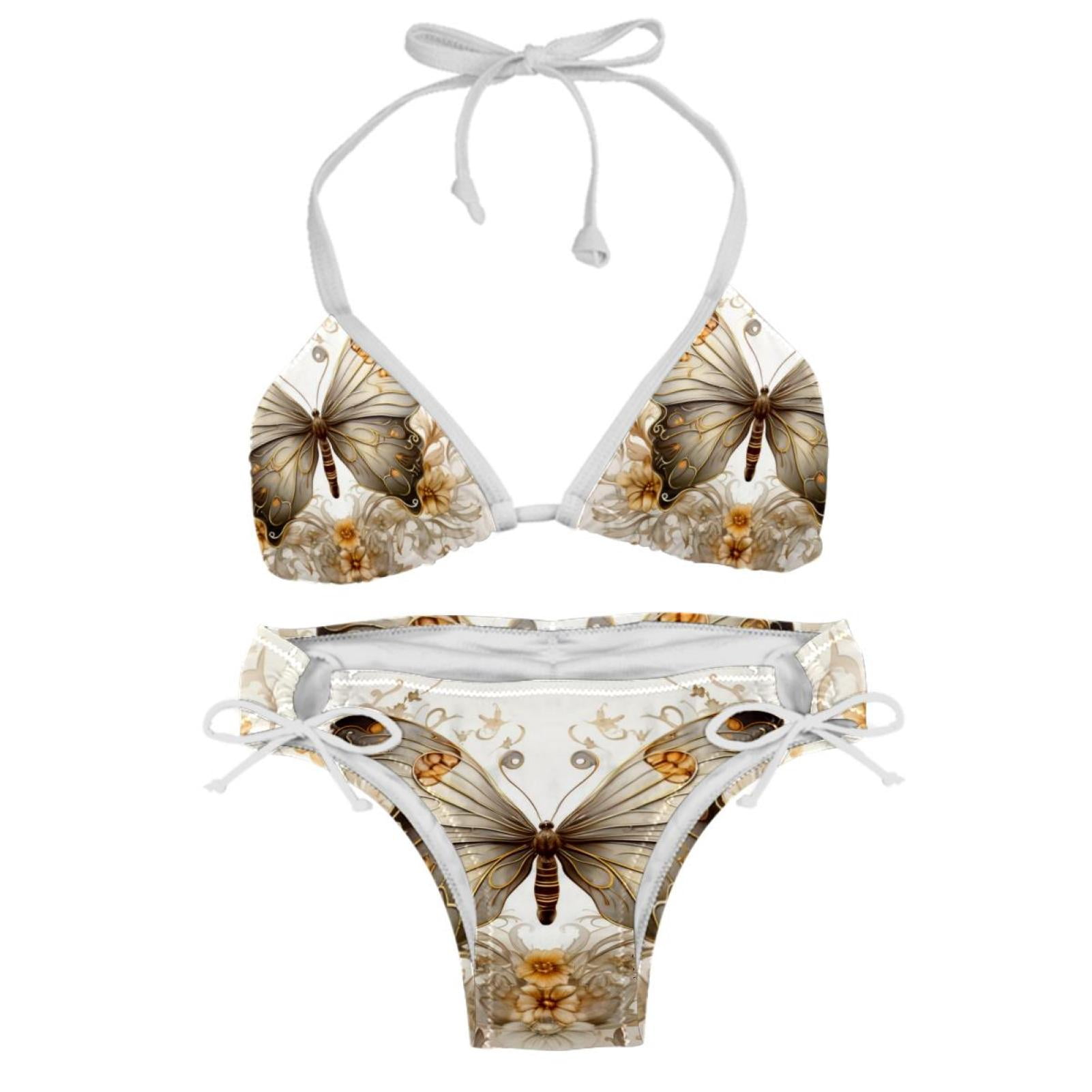 Butterfly Fission Diagram Detachable Sponge Adjustable Strap Bikini Set