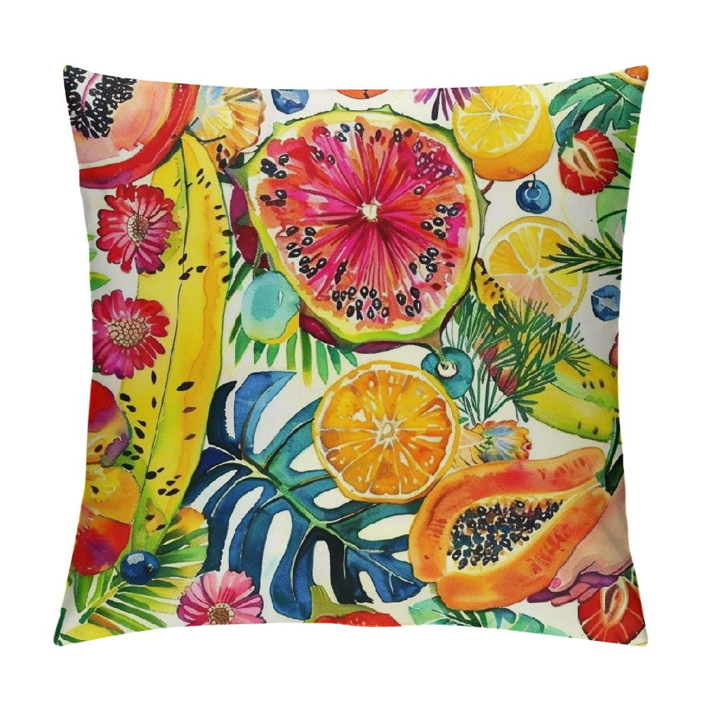 Canflashion Fruit Pillowcases Watercolor Tropical Paradise Watermelon