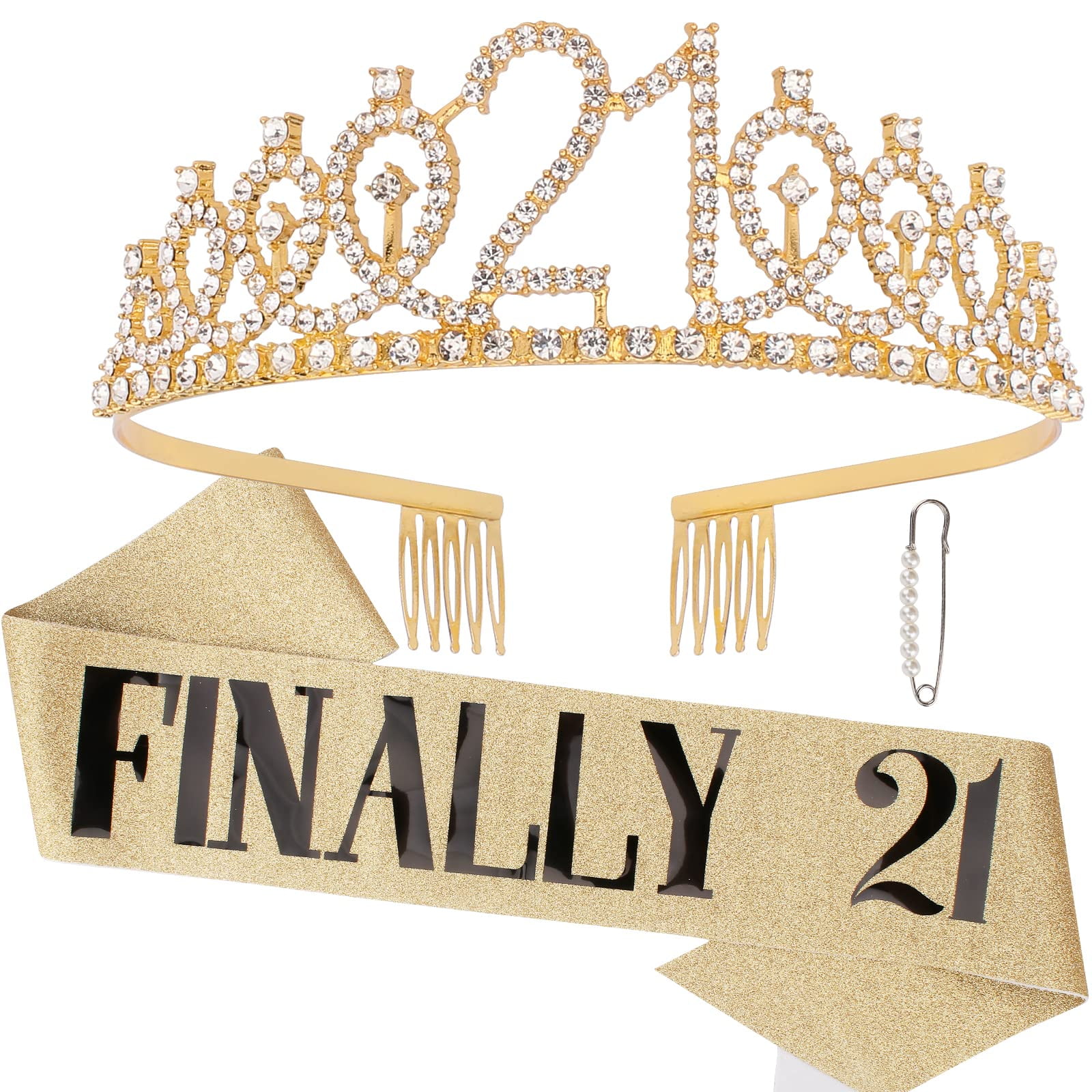 Cavetee Gold Finally Birthday Sash And Crown For Women St Birthday