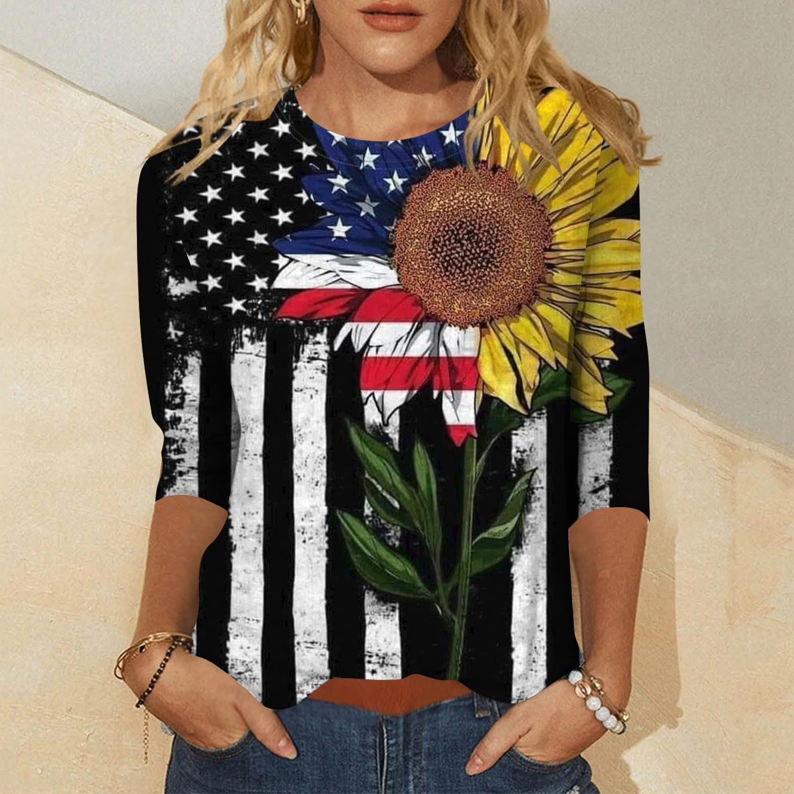 Chmora Patriotic T Shirts For Women American Flag Shirt Women Th Of