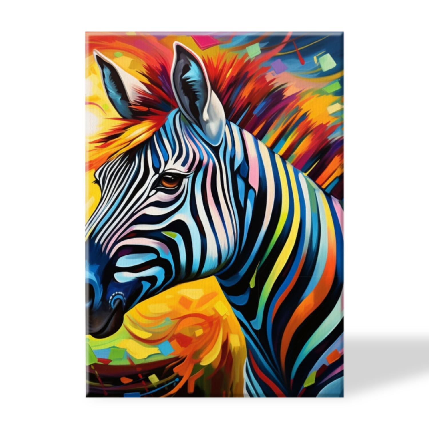 Canvas Prints Wall Art Framed Hanging Painting Wall Art Colorful Zebra