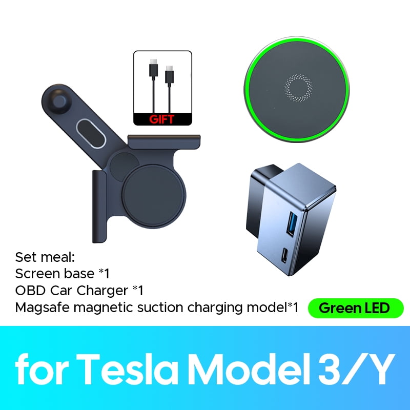 Car Phone Mount Holder W Magnetic Magsafe Wireless Charger For Tesla