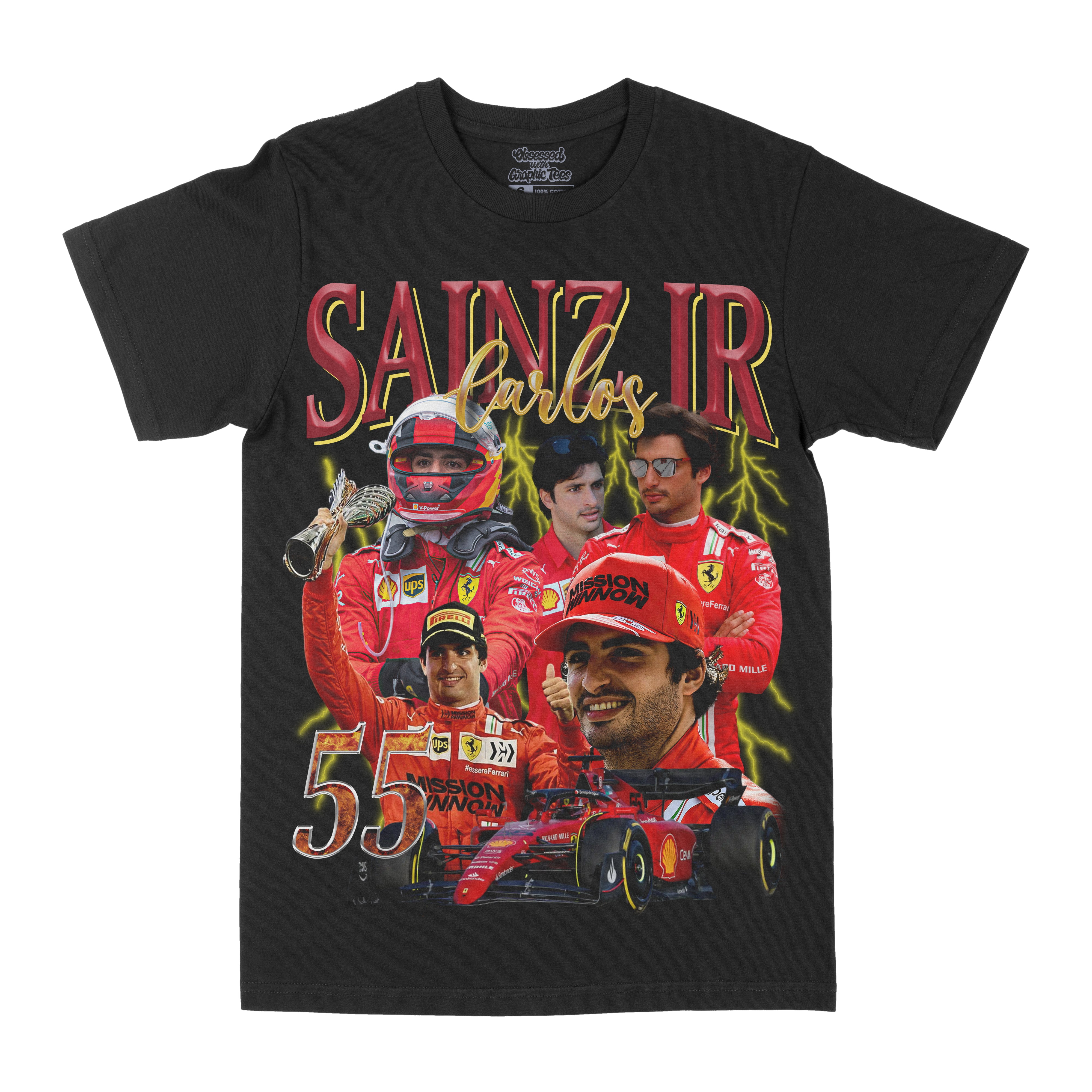 Carlos Sainz Jr Graphic Tee T Shirt Unisex Color Charcoal Size S