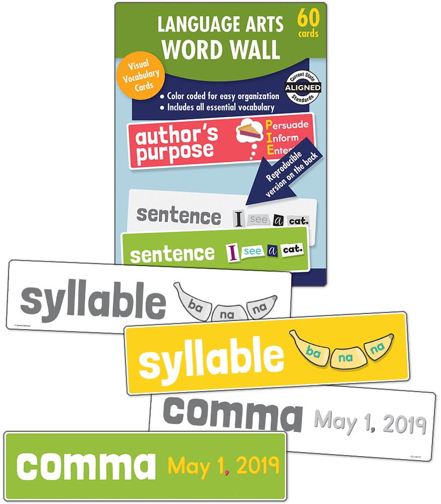 Carson Dellosa Language Arts Word Wall Learning Cards Grade Cards