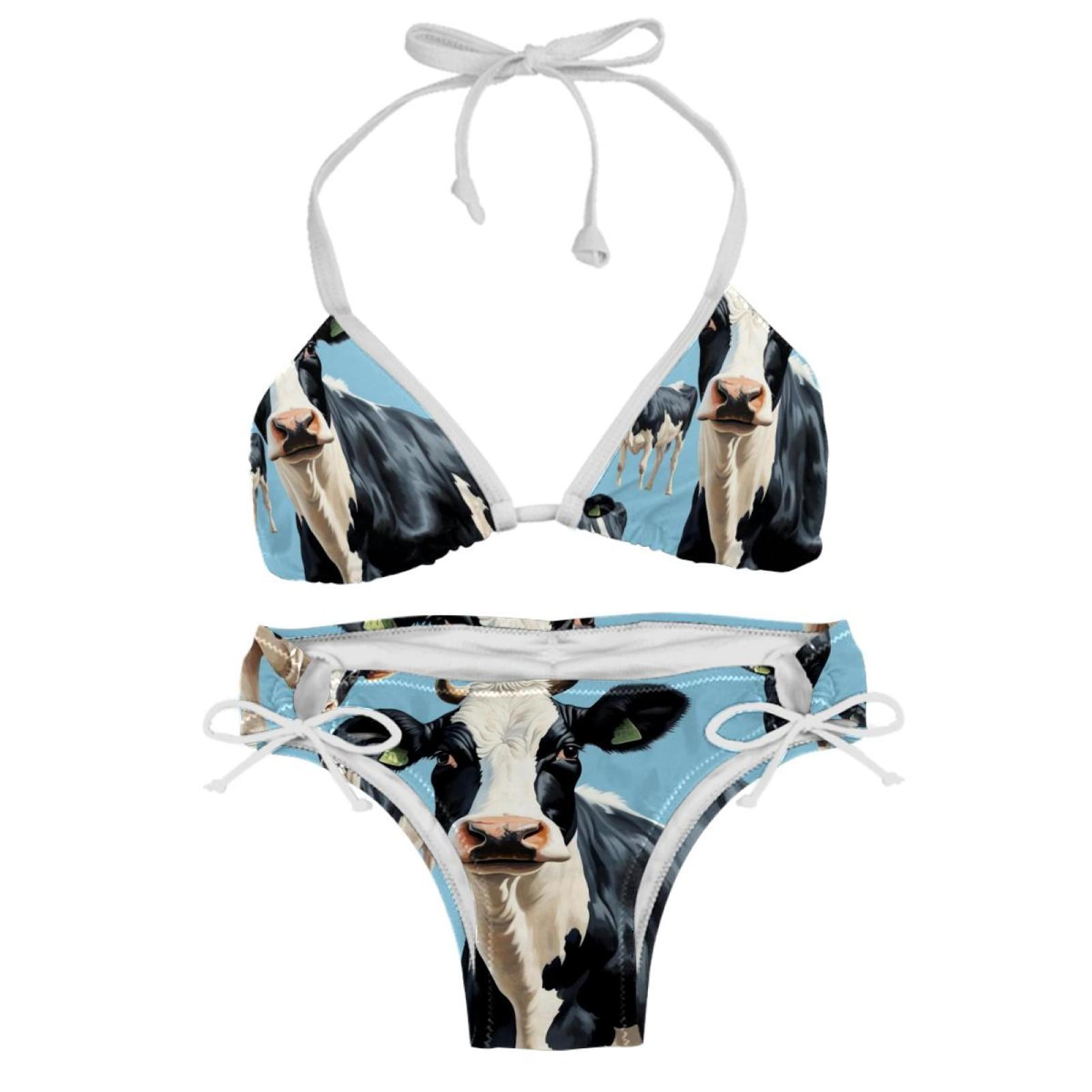 Cattle Swimsuit Women Bikini Set With Detachable Sponge And Adjustable