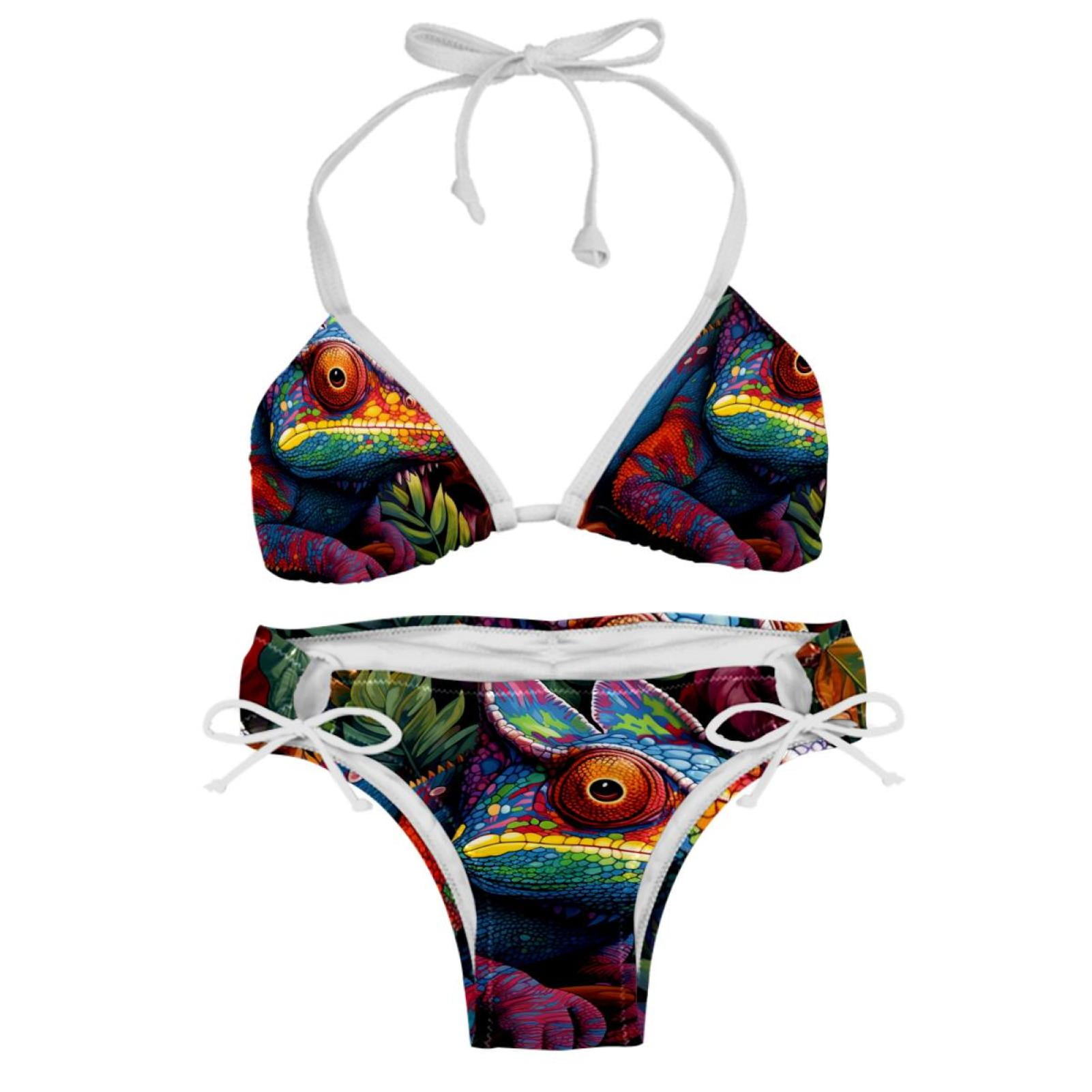 Chameleon Detachable Sponge Adjustable Strap Bikini Set Two Pack Swim