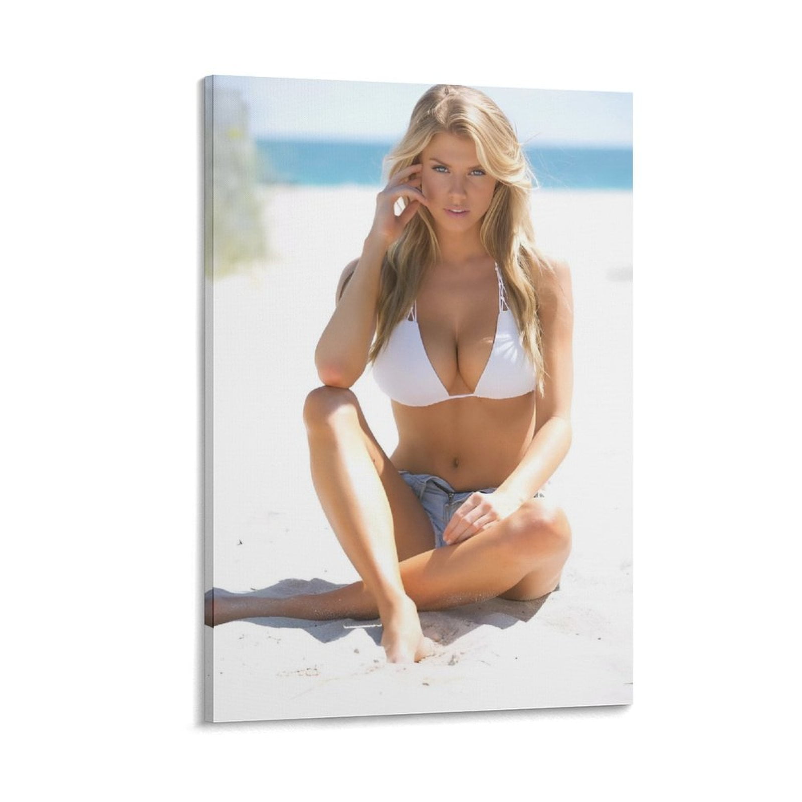 Charlotte McKinney Poster Sexy De Bikini Modelo Big Boobs Canvas Poster Wall Art Picture