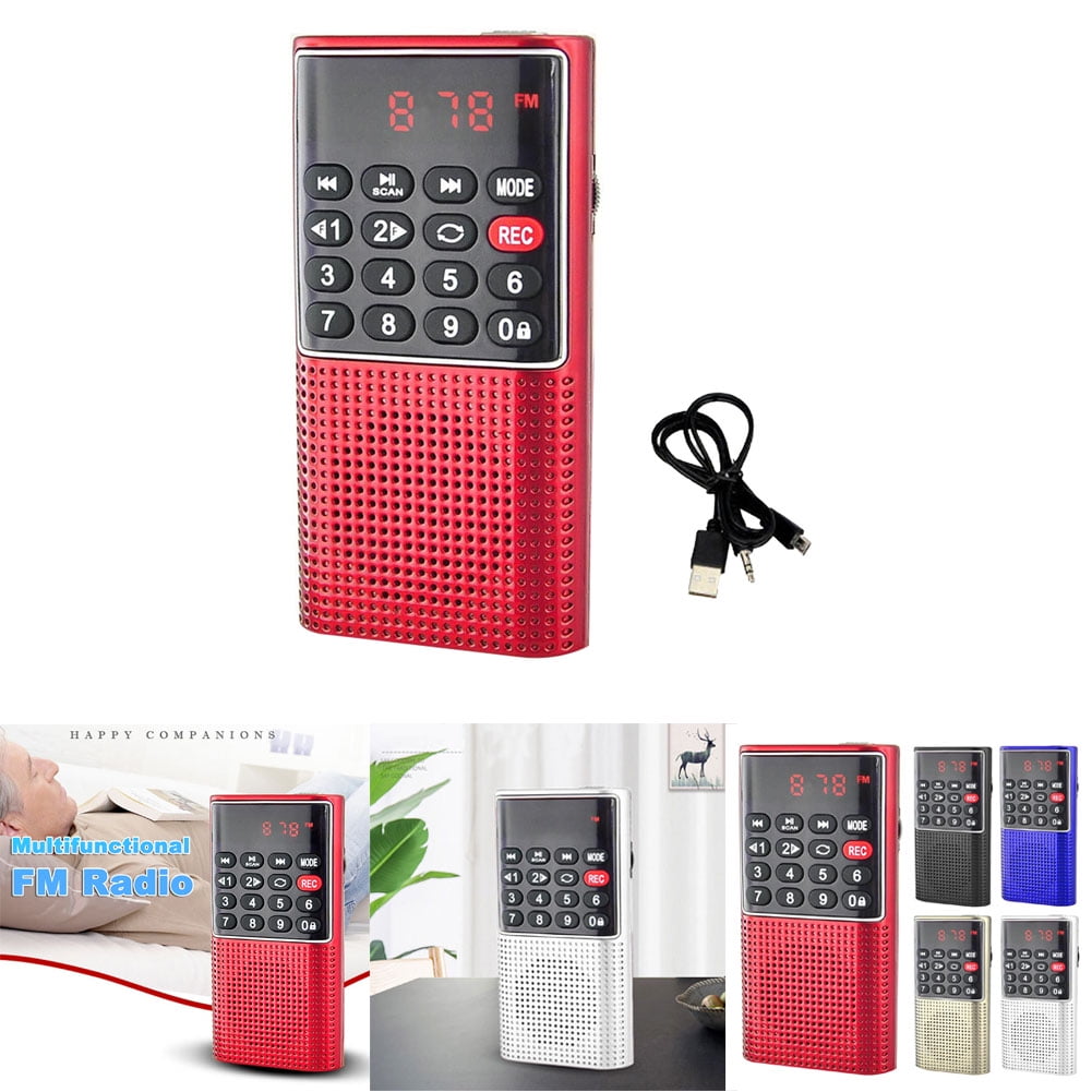 Cheers Us Mini Portable Radio Fm Pocket Radio Rechargeable Portable Usb