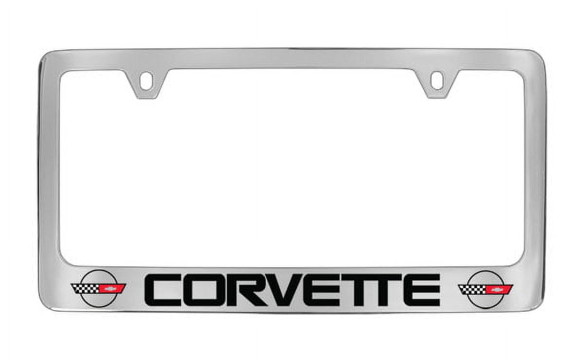 Chevrolet Corvette C Chrome Plated Metal License Plate Frame Holder