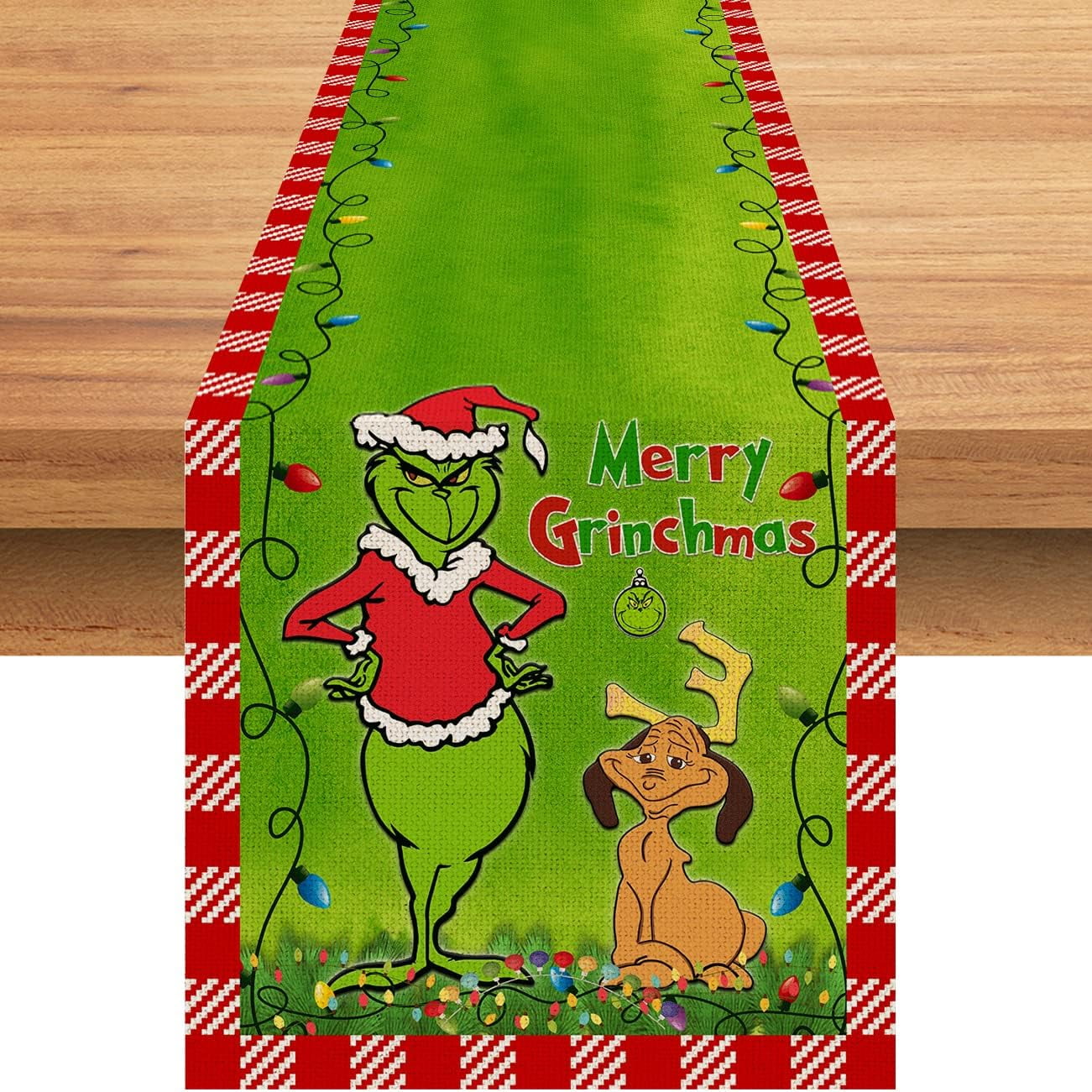 Christmas Table Runner Kitchen Merry Grinchmas Decorations Christmas