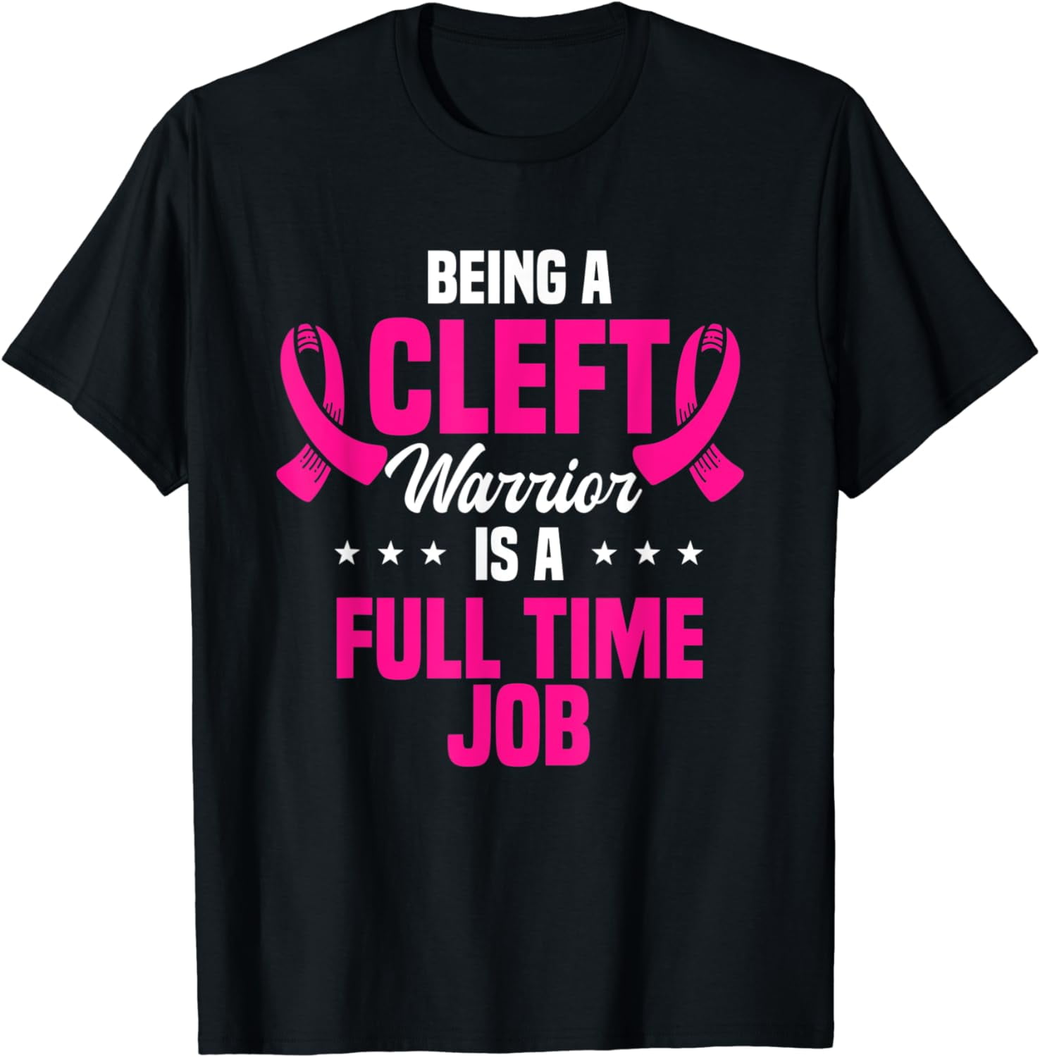 Cleft Lip Palate Warrior Pink Awareness Ribbon T Shirt Walmart