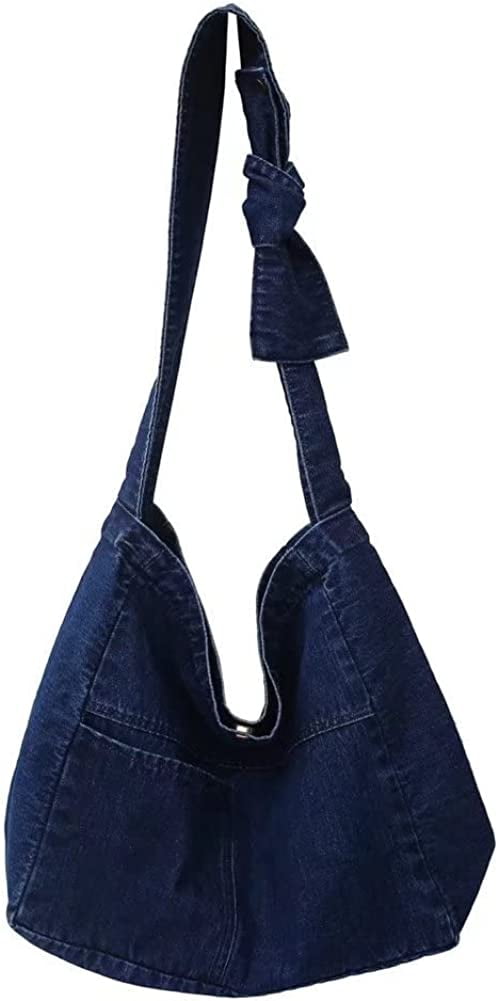 CoCopeanut Denim Shoulder Bag For Women Hobo Tote Bag Crossbody Bag